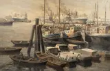 Hafen von Rotterdam by Marinus Johannes de Jongere, oil on canvas, sold Jun 2021