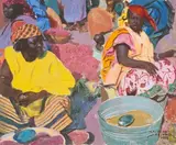 Markt von Macenta, Guinea by Jacques Majorelle, 1952, oil on canvas, sold Jun 2021