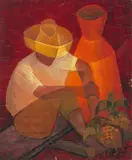 Vendeur à la Jarre by Louis Toffoli, 1962, oil on canvas, sold Jun 2021