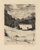 Dorf Urfeld by Lovis Corinth, 1920, etching, sold Jun 2021