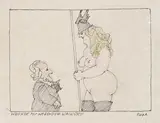 Wagner mit wogender Walküre by Paul Flora, ink, sold Jun 2021