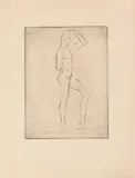 Emporsteigender Mann by Wilhelm Lehmbruck, 1912, etching, sold Jun 2021