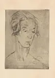 Frauenkopf V (Frau Ö) by Wilhelm Lehmbruck, 1915, etching, sold Jun 2021