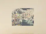 Häuserfront - Wer hier nichts erkennen kann, muß selber pendeln! by Sigmar Polke, offset lithograph, offered Jun 2021