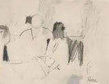 Jazz Gallery Three Figures by Larry Rivers, 1962, pencil, sold Jun 2021