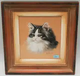Portrait einer jungen Perserkatze by Burkhard Flury, gouache, sold Jun 2021