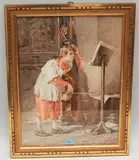 Die Cellostunde by G.P. Paris, watercolor, offered Jun 2021