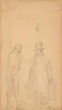Bedienter u by Carl Spitzweg, pencil, sold Jun 2021