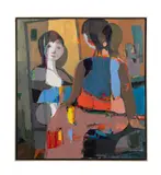 Untitled Reflection of a Woman by Stefan Lokos, oil on canvas, sold Feb 2024