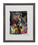 Untitled (Portrait)' by Steve Penley, 1997, acrylic on paper, sold Feb 2024