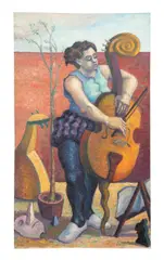 Musician #1 by Robert Jessup, 1988, oil on canvas, sold Feb 2024