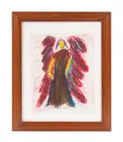 Untitled - Angel by Beverly Buchanan, oil pastel and mixed media on paper, sold Feb 2024