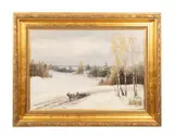 Winter Journey, late 19th or early 20th century by Serhiy Svetoslavsky, oil on canvas, sold Jan 2024