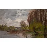 Untitled by Hippolyte Camille Delpy, oil on panel, sold Nov 2022