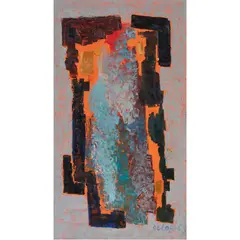 Abstract Composition by Alexander Orloff, 1963, oil on board, sold Nov 2022