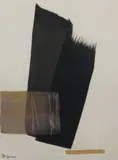 Untitled (Abstract) by Toko Shinoda, lithograph with gold and black handcoloring, sold Nov 2022