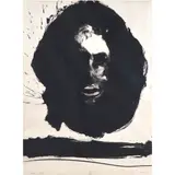 Face by Nathan Oliveira, 1967, lithograph, sold Nov 2022