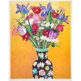 Flowers by Beth Van Hoesen, 1992, lithograph in colors, sold Nov 2022