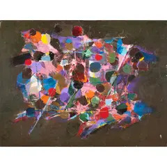 20 Night Races by John Saccaro, 1978, oil on canvas, sold Nov 2022