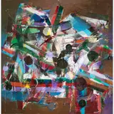 Untitled (Abstract) by John Saccaro, 1980, oil on canvas, sold Nov 2022