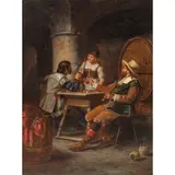 Tavern Scene by Alois Binder, 1887, oil on canvas laid down on board, sold Nov 2022