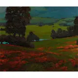 Spring Landscape by Brian Blood, oil on board, sold Nov 2022