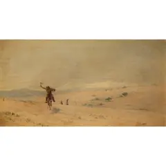 Untitled (Western Scene) by A.J. Heath, oil on canvas, sold Nov 2022