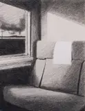 Train Interior by John Register, 1989, lithograph, sold Nov 2022