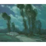 Untitled (California Nocturne) by Raymond Nott, 1924, pastel, sold Nov 2022