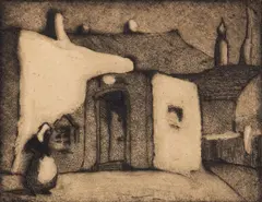 Untitled by Gene Kloss, etching, sold Nov 2022