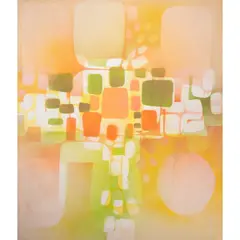 Untitled (Geometric Forms) by Robert Jay Wolff, oil on canvas, sold Nov 2022