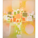 Untitled (Geometric Forms) by Robert Jay Wolff, oil on canvas, sold Nov 2022