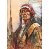 Untitled (Portrait of an Indian Chief) by Bert Geer Phillips, oil on panel, sold Dec 2022