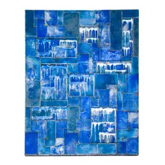 Untitled (Blue Squares) by Nathan Slate Joseph, 2004, mixed media, sold Dec 2022