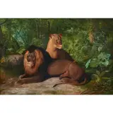 Lion and Lioness by James Henry Beard, 1869, oil on canvas, sold Dec 2022