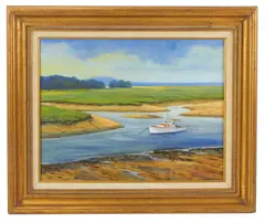Ipswich Bay by Robert Oliver, oil on canvas, sold Oct 2025