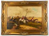 The Hunt by Laura E. Cassidy, oil on canvas, sold Oct 2025