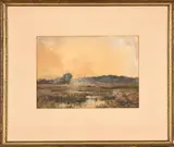 Cattle in a Landscape by Allerley Glossop, watercolour on paper, sold Jul 2024