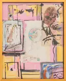 Beauty Quotations in Relationships Between Life and Rest in Death by Eva Bouzard-Hui, 1999, Collage on Canvas, sold Aug 2024