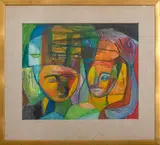 Abstract Faces by Vivian Steinberg, Pastel on Paper, sold Aug 2024