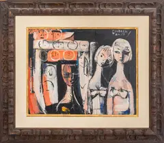 Black Pink by Nicholas Takis, 1957, Oil on Canvas, sold Aug 2024
