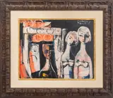 Black Pink by Nicholas Takis, 1957, Oil on Canvas, sold Aug 2024
