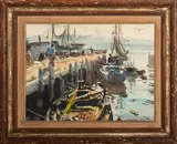 At the Dock by Rutledge Bate, Watercolor on Paper, sold Aug 2024