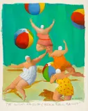 The Light and Fluffy Beach Ball Ballet! by Michael Paraskevas, circa 1989, Acrylic on Paper, sold Aug 2024