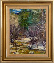 Forest Landscape by Doug Higgins, Oil on Canvas, sold Aug 2024