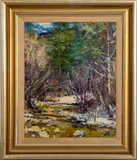 Forest Landscape by Doug Higgins, Oil on Canvas, sold Aug 2024