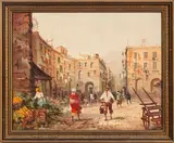 Italian City Scene by Andrea De Viti, Oil on Canvas, sold Aug 2024