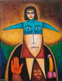 Oxacan (sic.) Spirits by Louis Mendez, 1998, Oil on Canvas, sold Aug 2024