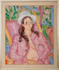 Lady in Pink by Paul Crotto, Oil on Canvas, sold Aug 2024
