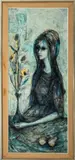 Modern Figurative Scene by Lynn Zoe, 1960s, Mixed Media on Board, sold Aug 2024